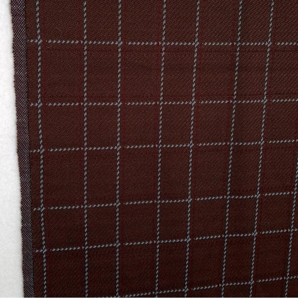 Vintage Windowpane Check Fabric 1.28 Yards 60